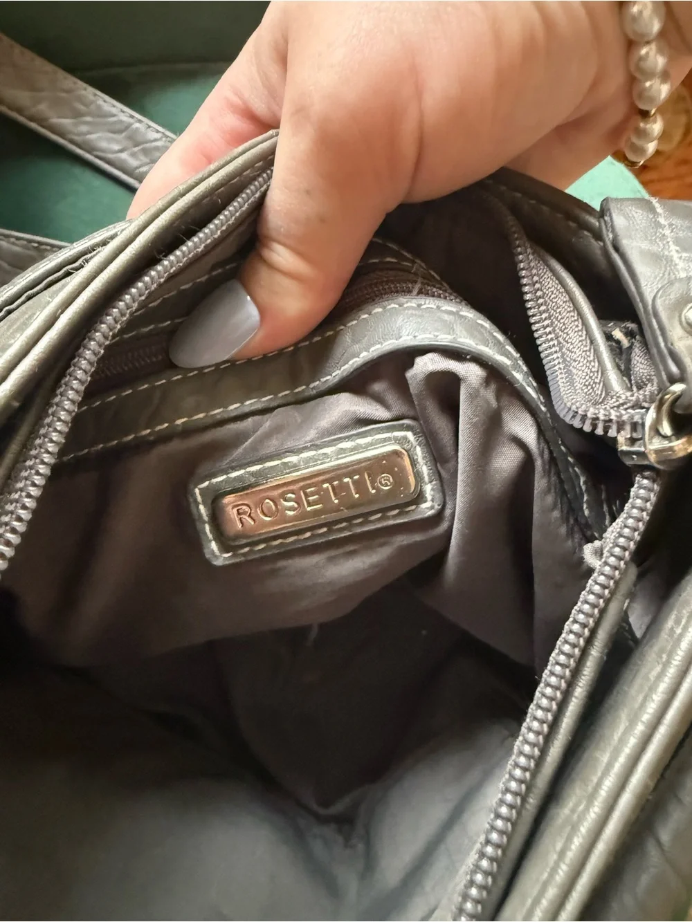Rosetti Gray-Taupe Textured Crossbody Bag with Front Flap Pocket
